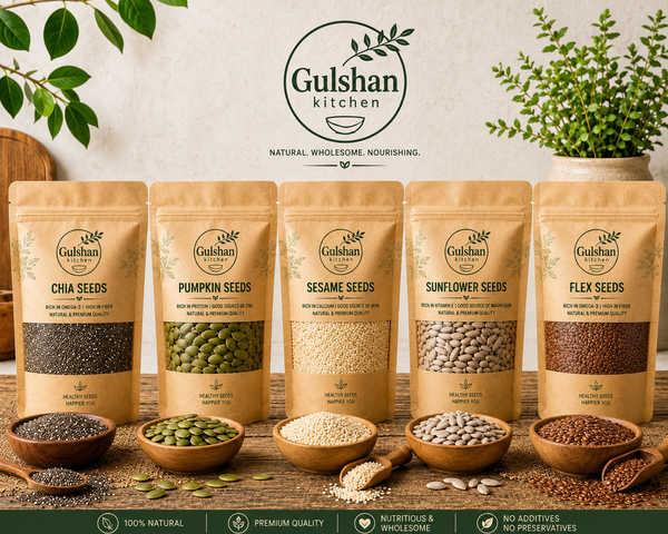 5-in-1 Healthy Seeds Bundle | Chia, Pumpkin, Sesame, Sunflower & Flax Seeds | 100% Natural Superfood Mix